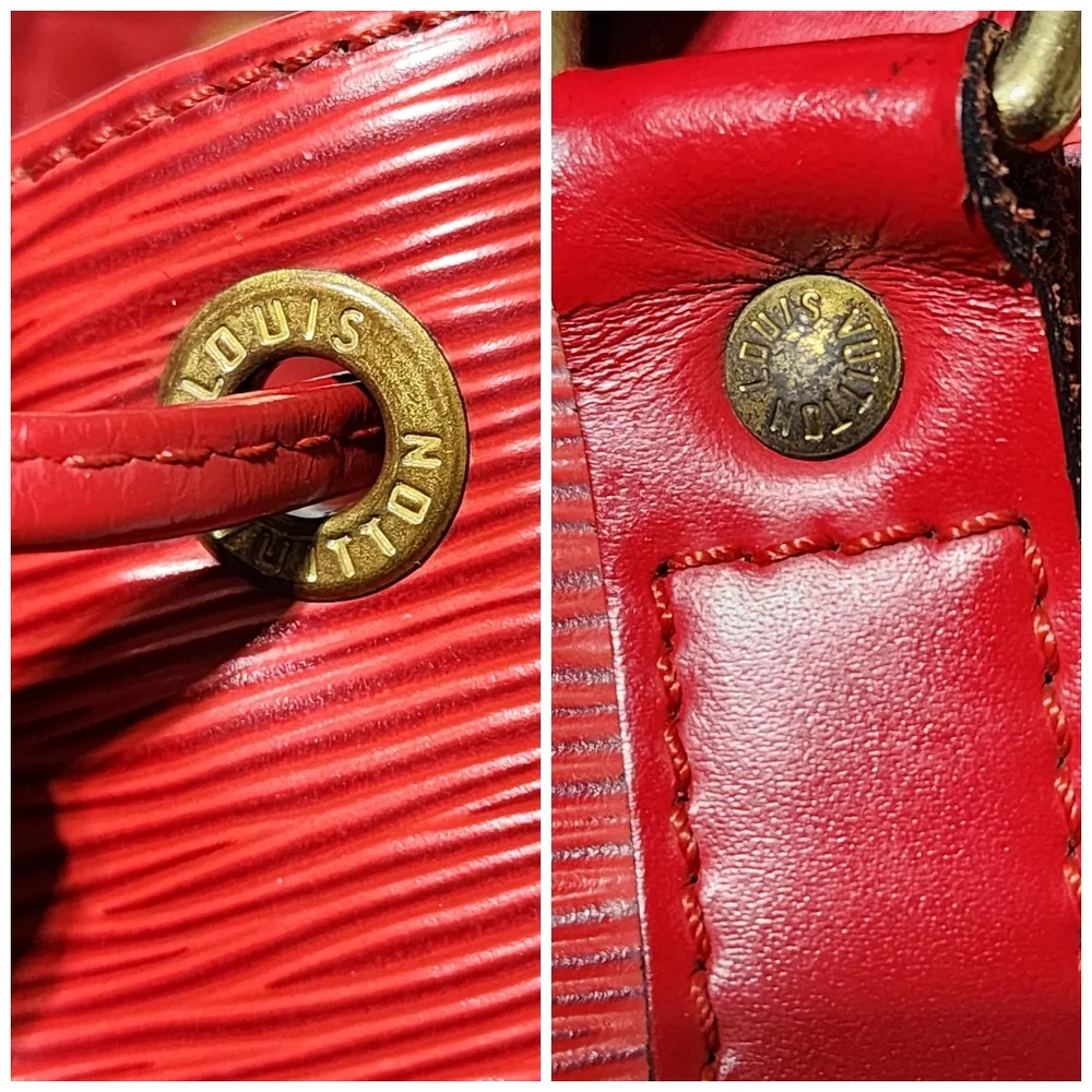 LOUIS VUITTON Epi Petit Noe Castillan Shoulder Bag Red